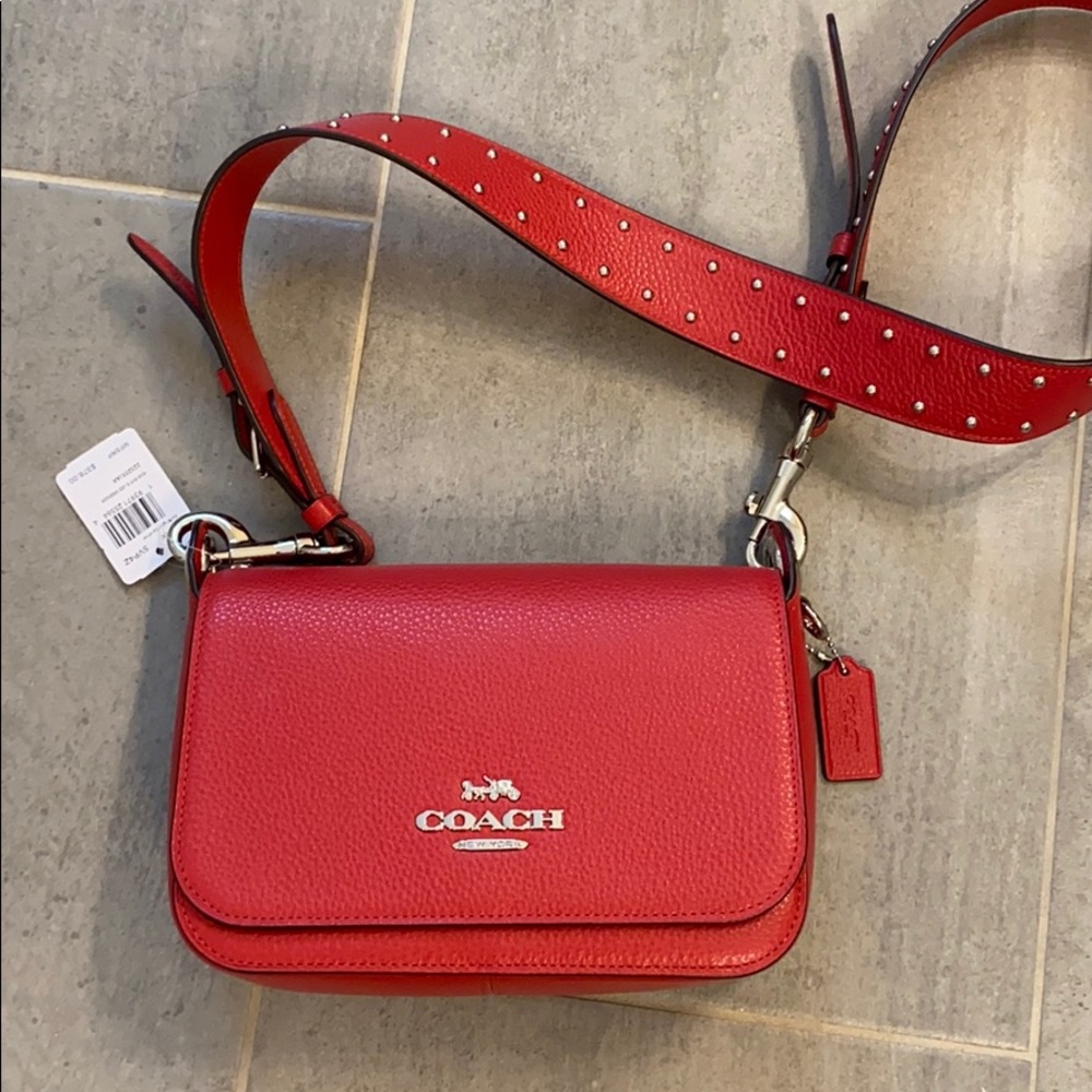 Coach Red Crossbody Leather Bag - Picture 3 of 11